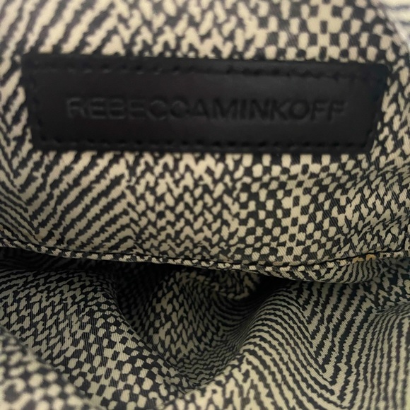 Rebecca Minkoff Black Leather & Gold Chain Crossbody Bag - Picture 5 of 7